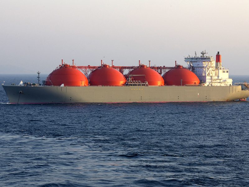 Ship carrying liquefied natural gas (LNG) from The Department of Energy's Office of Fossil Energy and Carbon Management