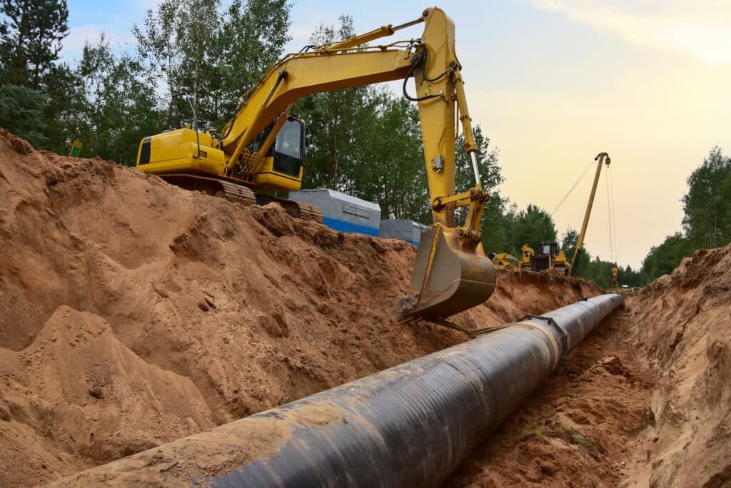 Natural gas pipeline being constructed, Shutterstock ID#1922037830