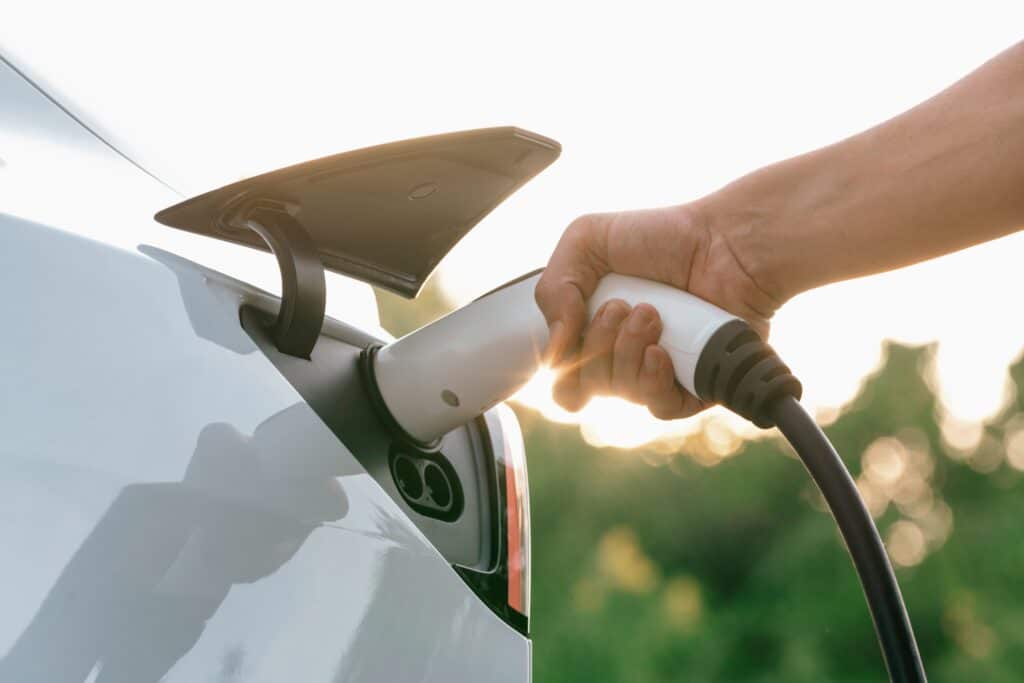 Image of an electric vehicle being charged, Shutterstock ID#2505346487
