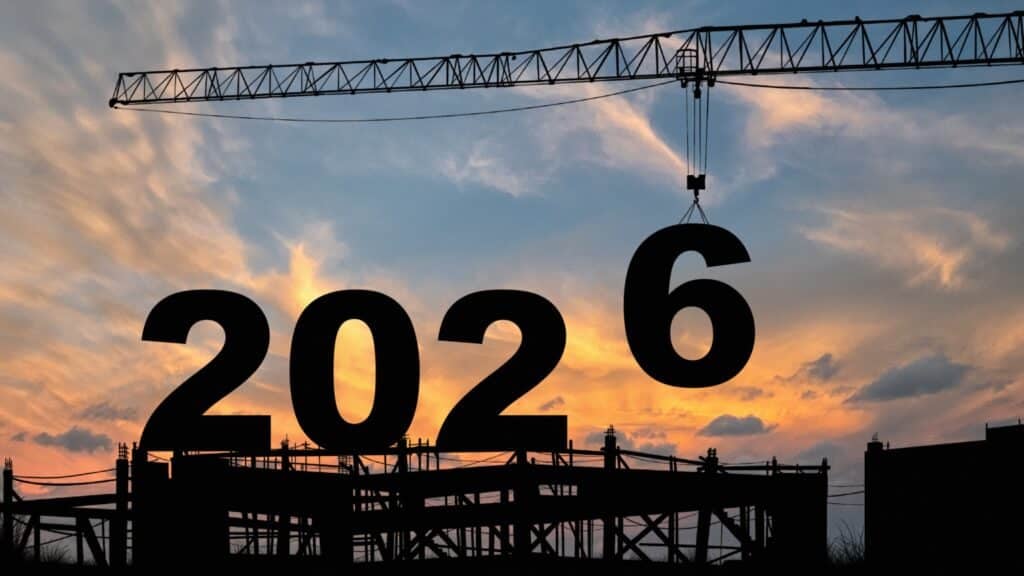 Crane lifting the number 6 into position to usher in the New Year, Shutterstock ID#2704532699